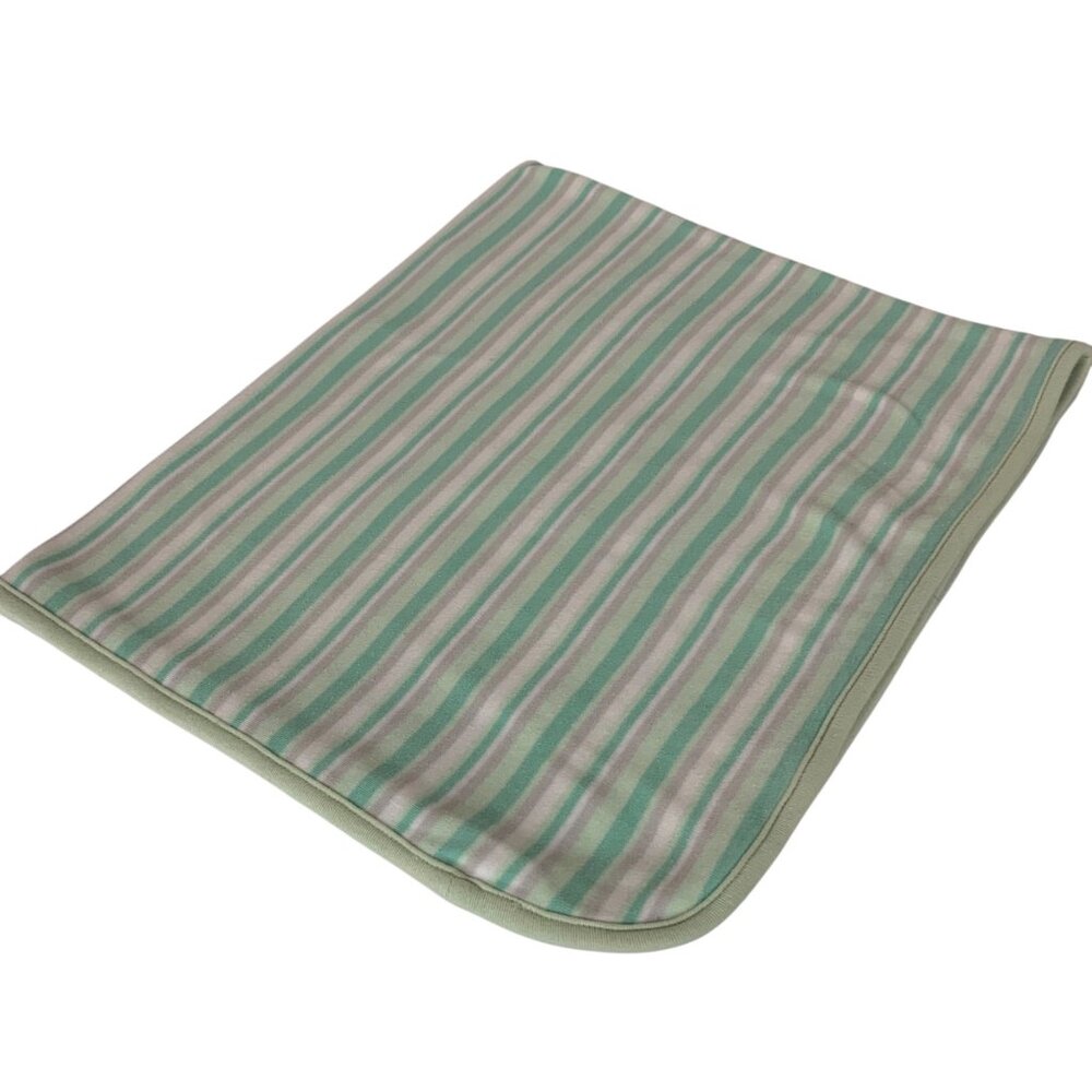 Gymboree Knit Baby Blanket Reversible Mint Green Stripe Polar Bear Trees 2017